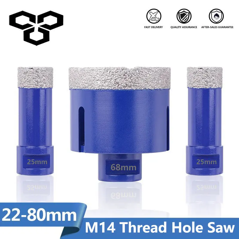 Brazed Diamond Hole Saw Cutter M14 Thread 1.5mm Thickness Hole Opener