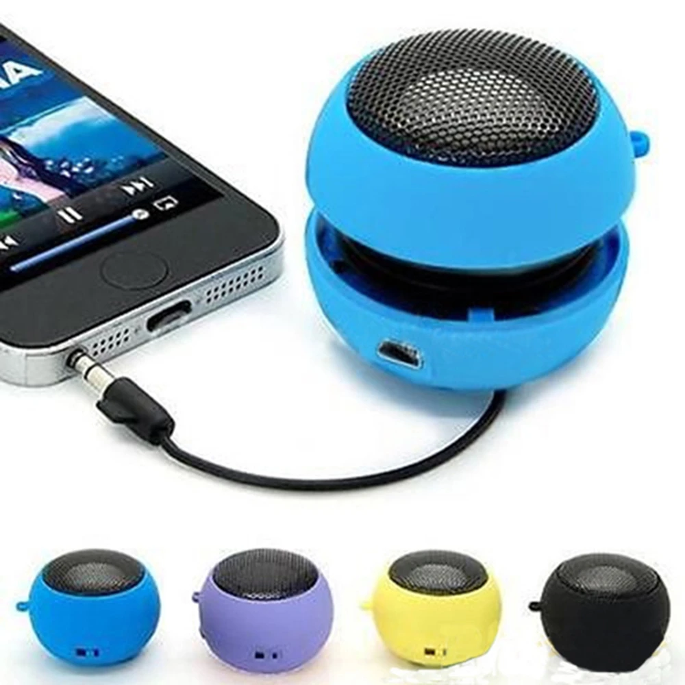 New Mini Portable Super Bass Colum Speakers Spinner Stereo Audio Music Mp3 Player For Mobile Phone Tablet Hamburger Audio