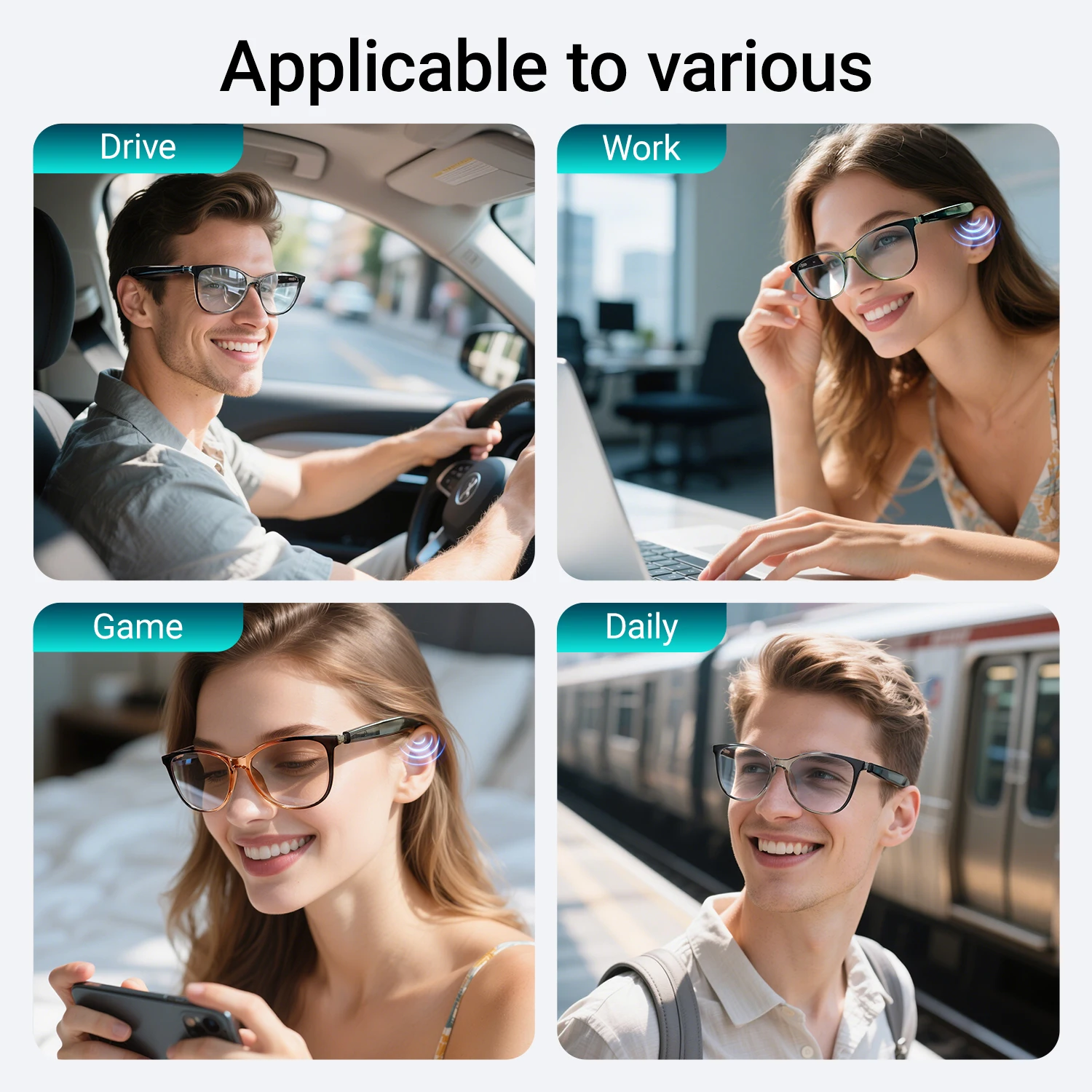 New Smart Glasses AI translation 100+ Languages Make Receive Calls Music Calling Noise Reduction Light BT TWS Glasses Men Women