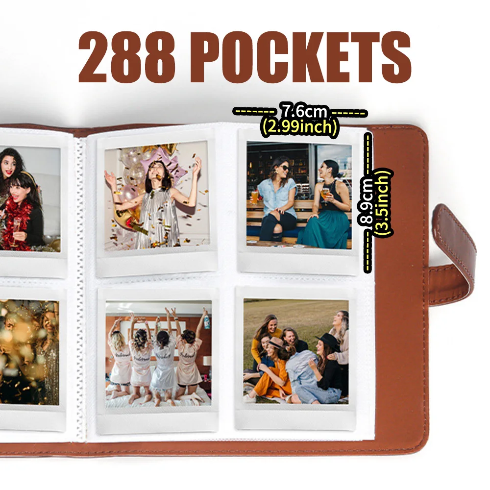 288 pockets Photo Album for Instax Square SQ1/SQ6/SQ10/SQ20/SQ40 Camera for Kodak Mini 3 Square,Mini Shot 3 Square Storage Clip