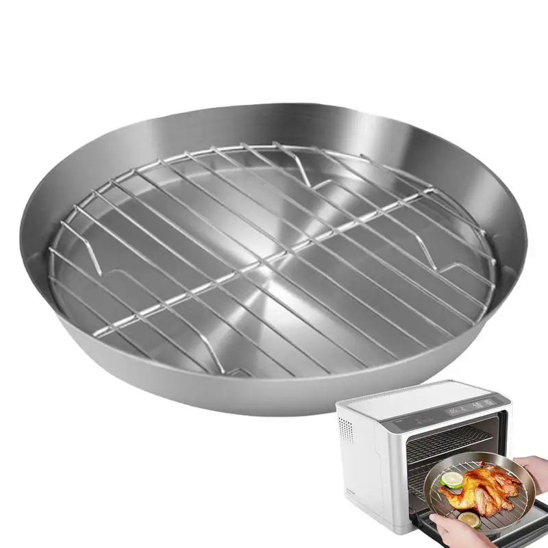

Stainless Steel Draining Baking Pan with Oil Drip Filter Heavy Duty baking Pan for Oven Easy Clean and Dishwasher Safe Roasting