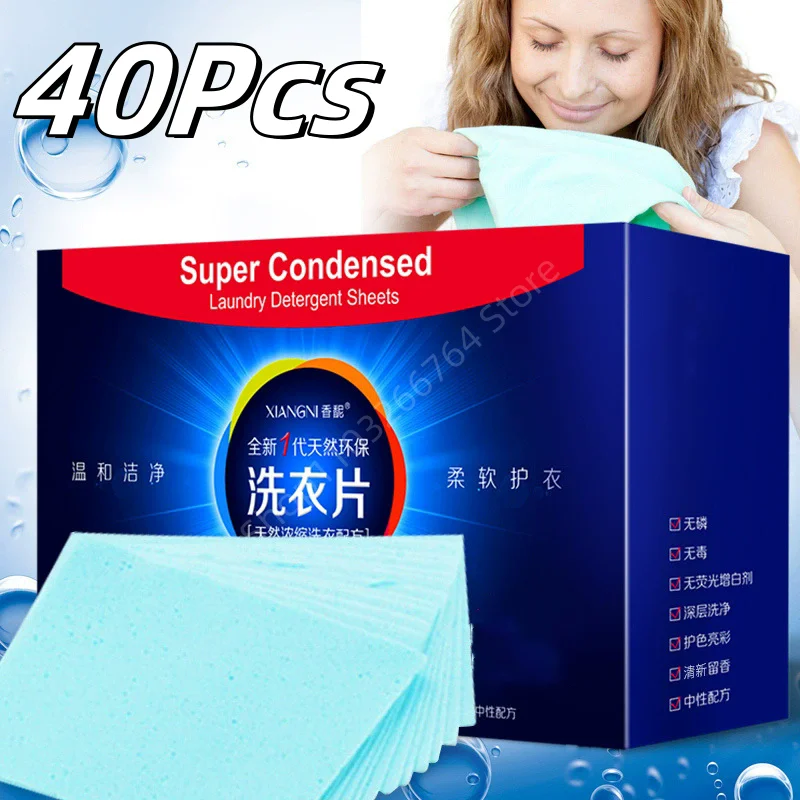 40Pcs Portable Laundry Tablets Efficient Detergent New Fragrance ...