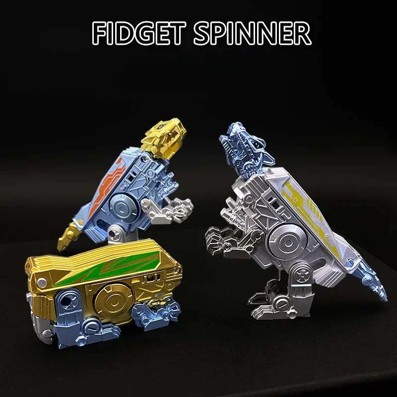 2 in 1 Transforming Fidget Spinner Dinosaur Fidget Toys Mechanical Tyrannosaurus Rex Folding Rotating Decompression Hand Spinner 3