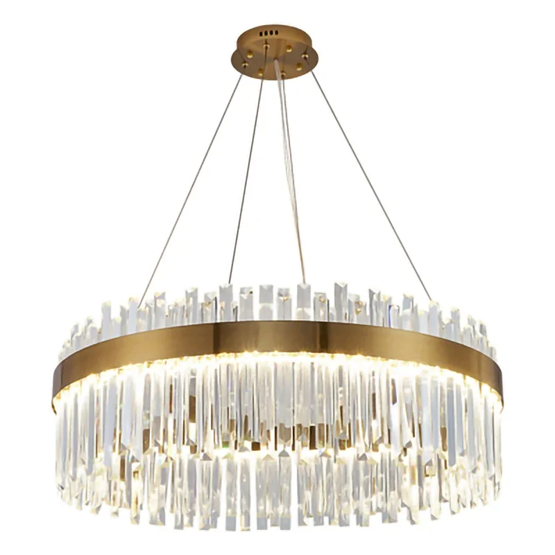 

Modern Crystal Gold/ Chrome Chandelier Luxury Lustre Lamping For Kitchen Island Living Room Bedroom Fixture