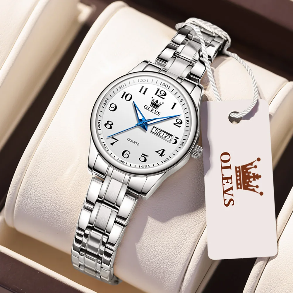 OLEVS Luxury Fashion Women Quartz Watches For Women Auto Date Stainless Steel Watch Ladies Wrist Watch Relogio Feminino
