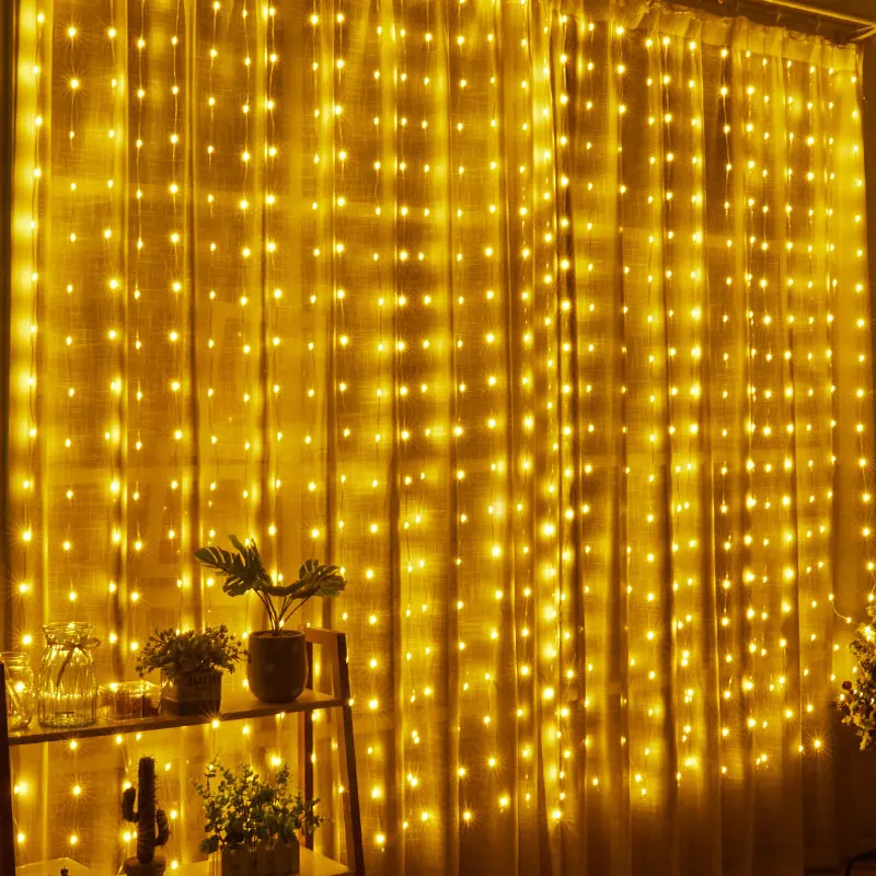 6/4/3M LED USB/Battery Curtain String Fairy Lights Christmas Garland Remote For New Year Party Garden Home Wedding Decoration