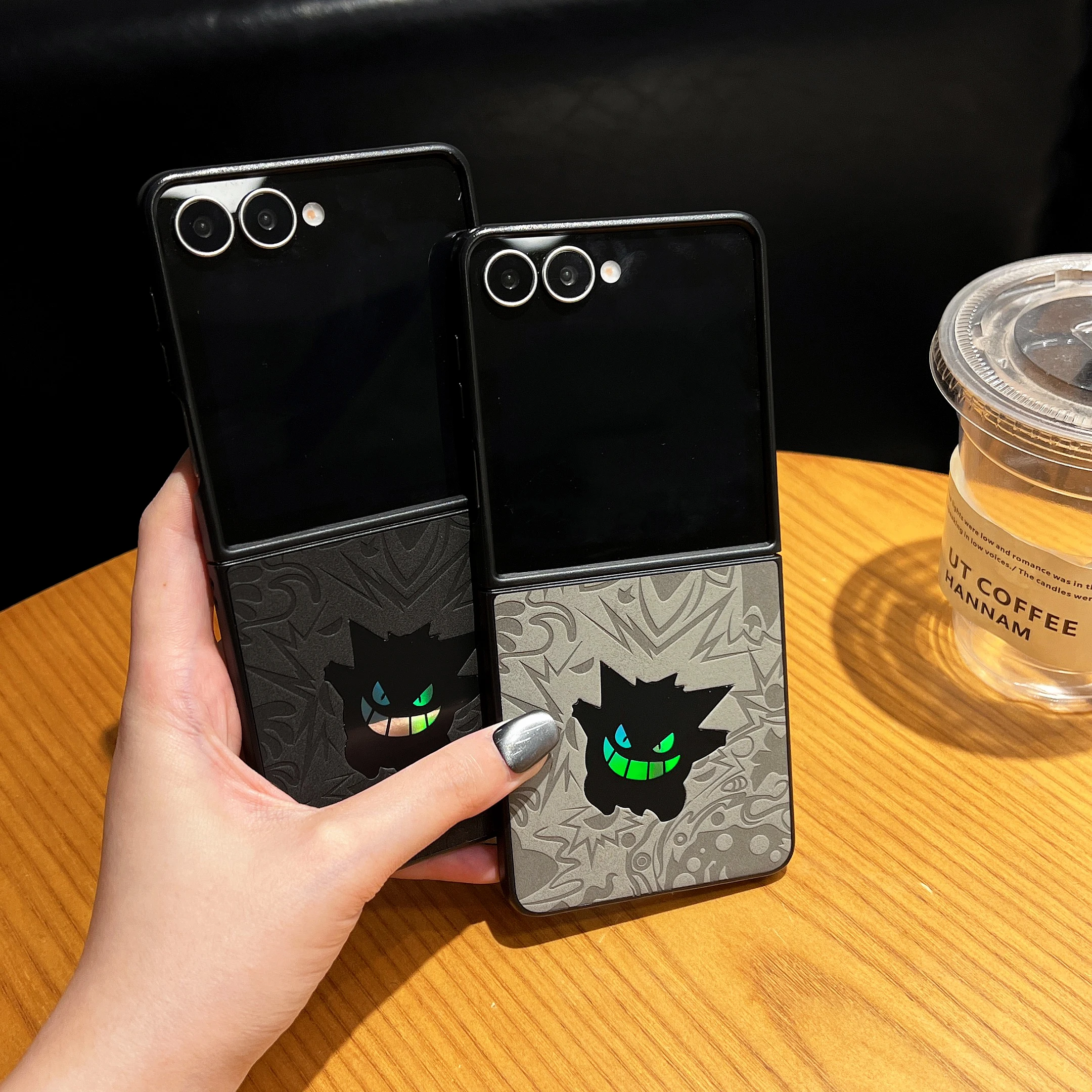 Cartoon Gengar Leather Shockproof Phone Case