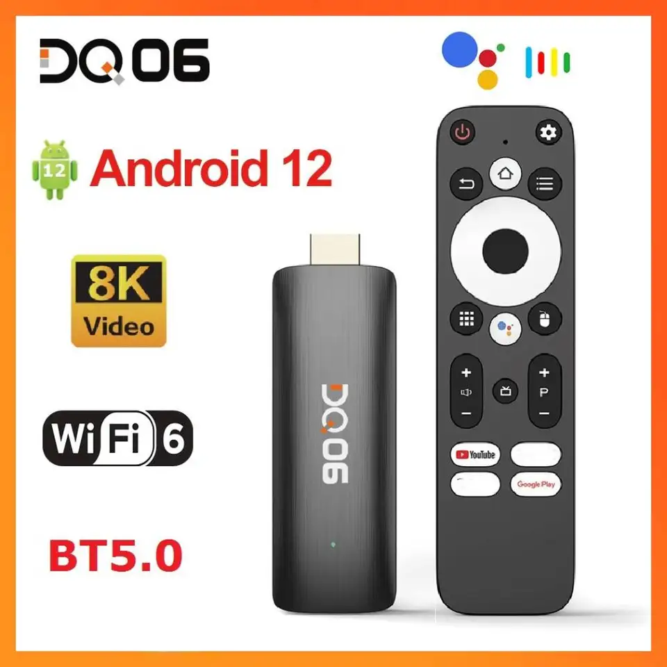 TVBOX Android TV Stick VOD視聴等 DQ06 ATV Mini TV Stick Android 12 Allwinner H618 Quad Core 8K