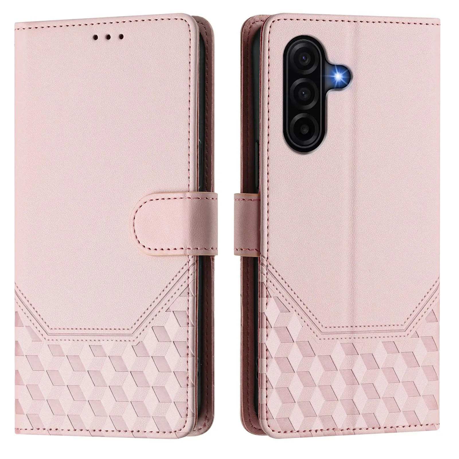 Classic Embossed Leather Flip Wallet Case Cover