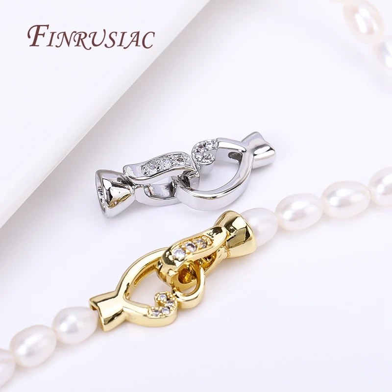 

18K Gold Plated Creative Connector Clasps For Necklace Making,Inlaid Zircon Fastener Clasp DIY Handmade Jewelry Findings