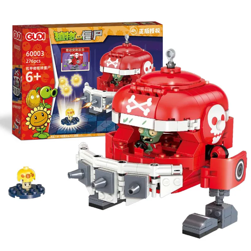 thumbnail image 1 of Bloques de construcción originales de Plants vs Zombies 2, lanzaguisantes, robot gigante, jefe de deformación, juguetes educativos ensamblados para niños, regalos, 1 of 5