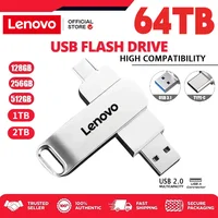 Lenovo 64TB 1TB Metal USB Flash Drive USB3.0 Pen Drive High Speed 180MB/s Free Case Movie Collection | 16TB 2TB Pendrive U Disk