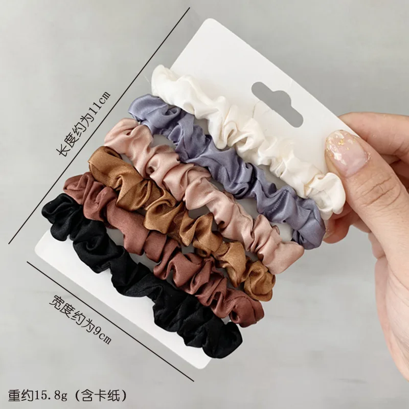 Satin Hair Scrunchies Set Elastic Hair Bands for Women