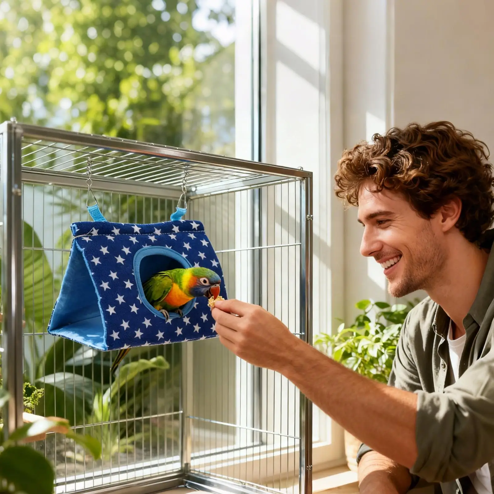 Bird Bed Cold Protection Hammock Cockatiel Sleeping Bed For Cage Accessories Winter Parakeet Parrot Conure Cockatiels Canary