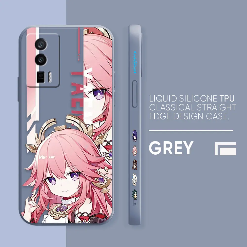 thumbnail image 1 of Case For Redmi K60E K50 K40S K40 K30 K20 10C 9 8A 8 10 Pro 4G 5G Colour Simple Liquid silicone Case Hot Game Genshin impact, 1 of 5
