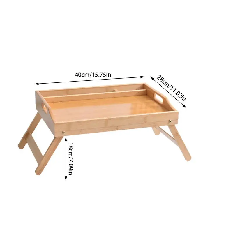 Breakfast Tray For Bed Wood Breakfast Tray With Foldable Legs Versatile Design Small Dining Table For Bed Counter Narrow Cabinet 6