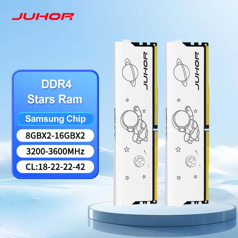 JUHOR DDR4 16GB(8GB x2枚) メモリ 白