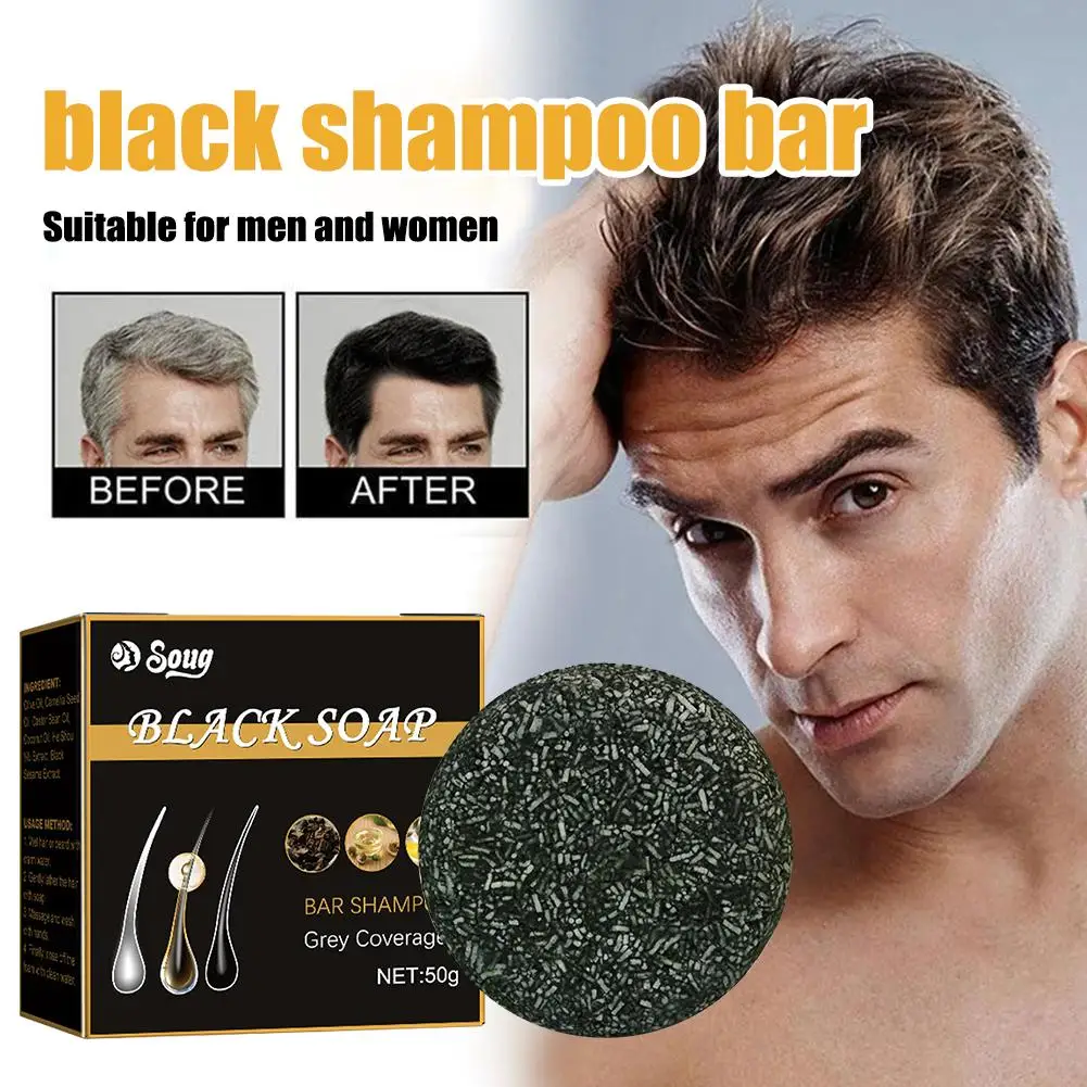 1/3/5pcs Hair Shampoo Soap Polygonum Multiflorum Shampoo Soaps Cover Gray Hair Shampoo Soap To Dye Canas Black Shampoo Bar Soap 3