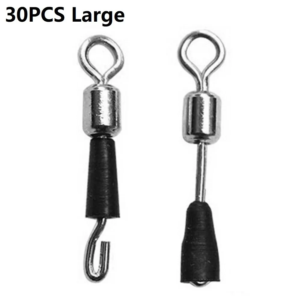 Quick Change Swivels Small About 13mm/Large About 15mm Copper And Pvc Feeder Fishing Length Swivels 30pcs Hot Sale