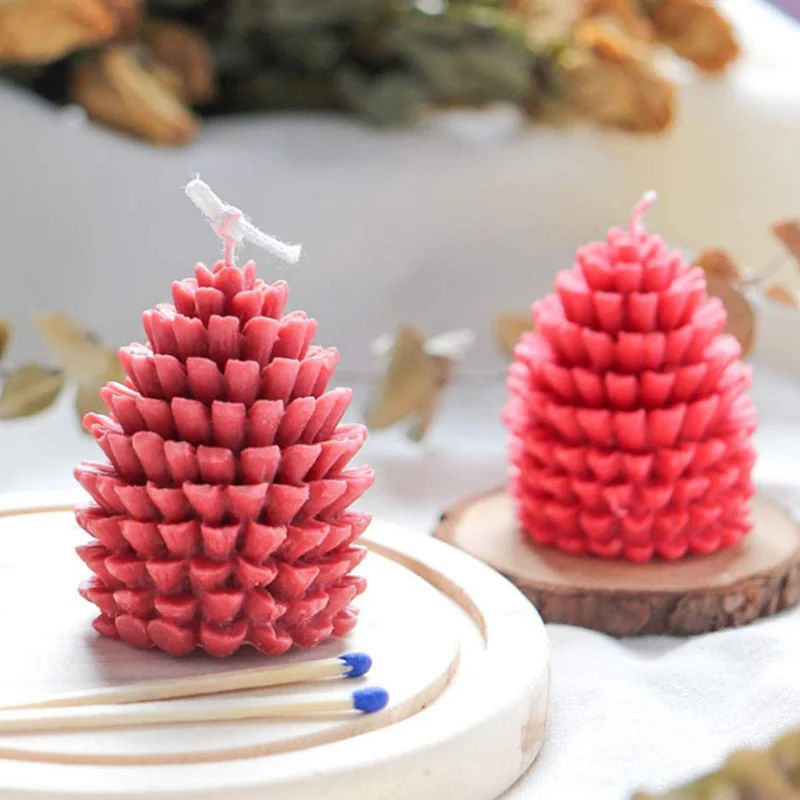 Pine Cones Candle Silicone Mold DIY Pine Ball Aromatic Candle Making Resin Soap Mold Christmas Gifts Craft Supplies Home Decor