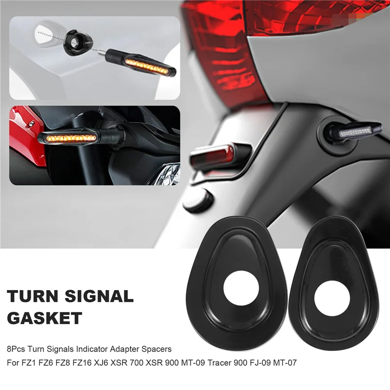 LOOR 4pcs for FZ1 FZ6 FZ8 FZ16 XJ6 XSR 700 XSR 900 MT-09 plotter 900-09 MT-07 turn signals indicator adapter spacers