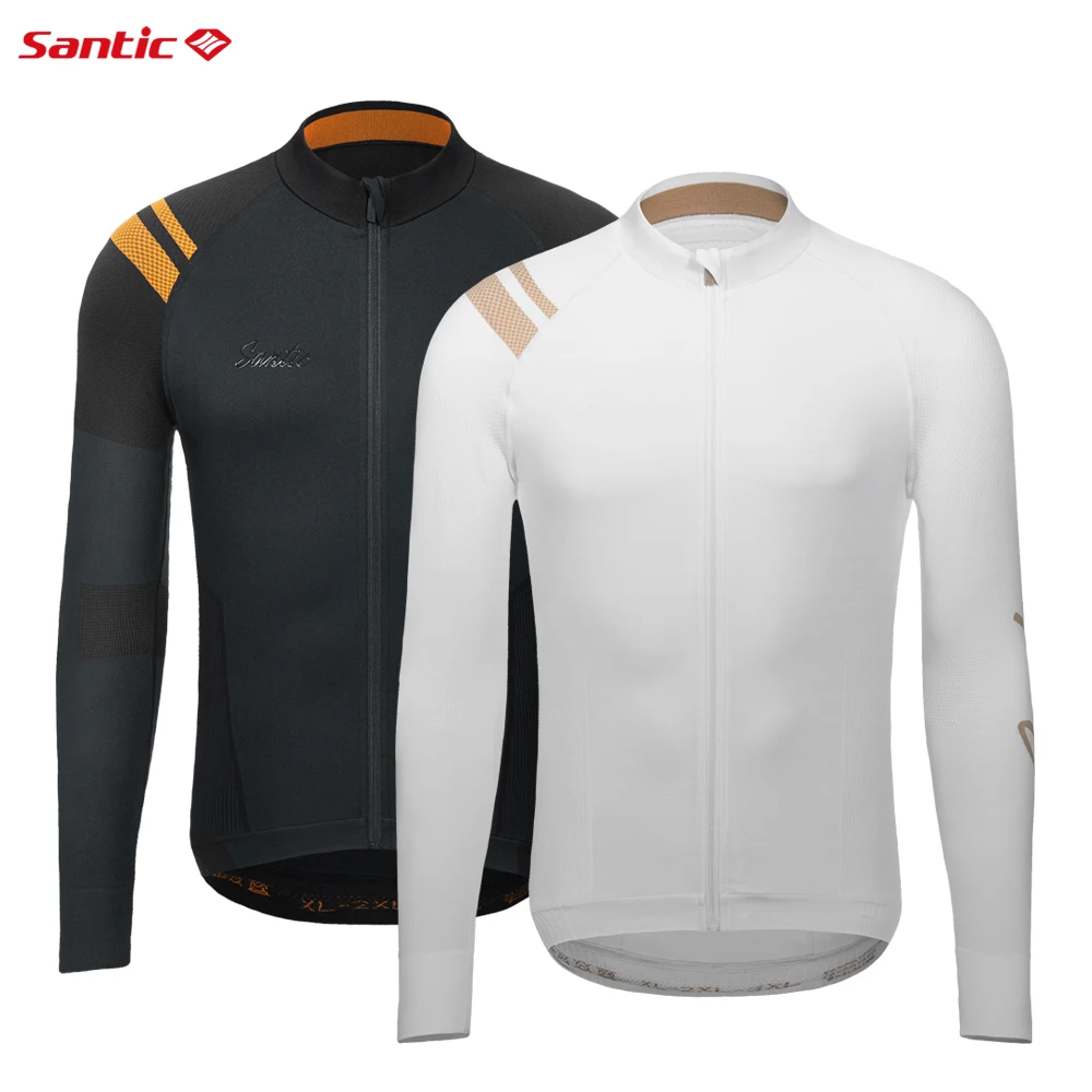 

Santic Cycling Jerseys Spring and Autumn Long sleeved Seamless Weaving Cycling Tops MTB Road Cycling Bike Jerseys