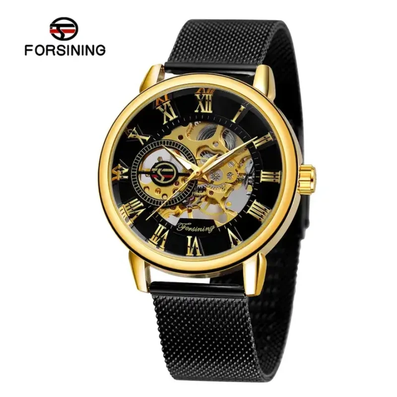 Luxury Brand Retro Fashion Design Skeleton Sport Hand Wind 