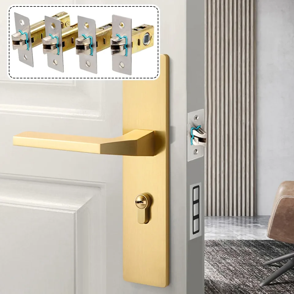TOOLSTAR Door Latches, Stainless Steel Tubular Mortice Latches Forked 45mm Backset Bathroom And Indicator Latch For Lever Handle Without Screws
