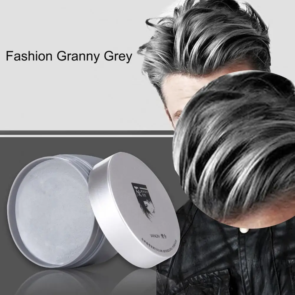 120g Temporary Hair Wax Colorful Disposable Hair Colour Styling Wax Dye Cream for Male Unisex Hair gel Grey- Color Hair Styling праймер корректирующий lab colour color