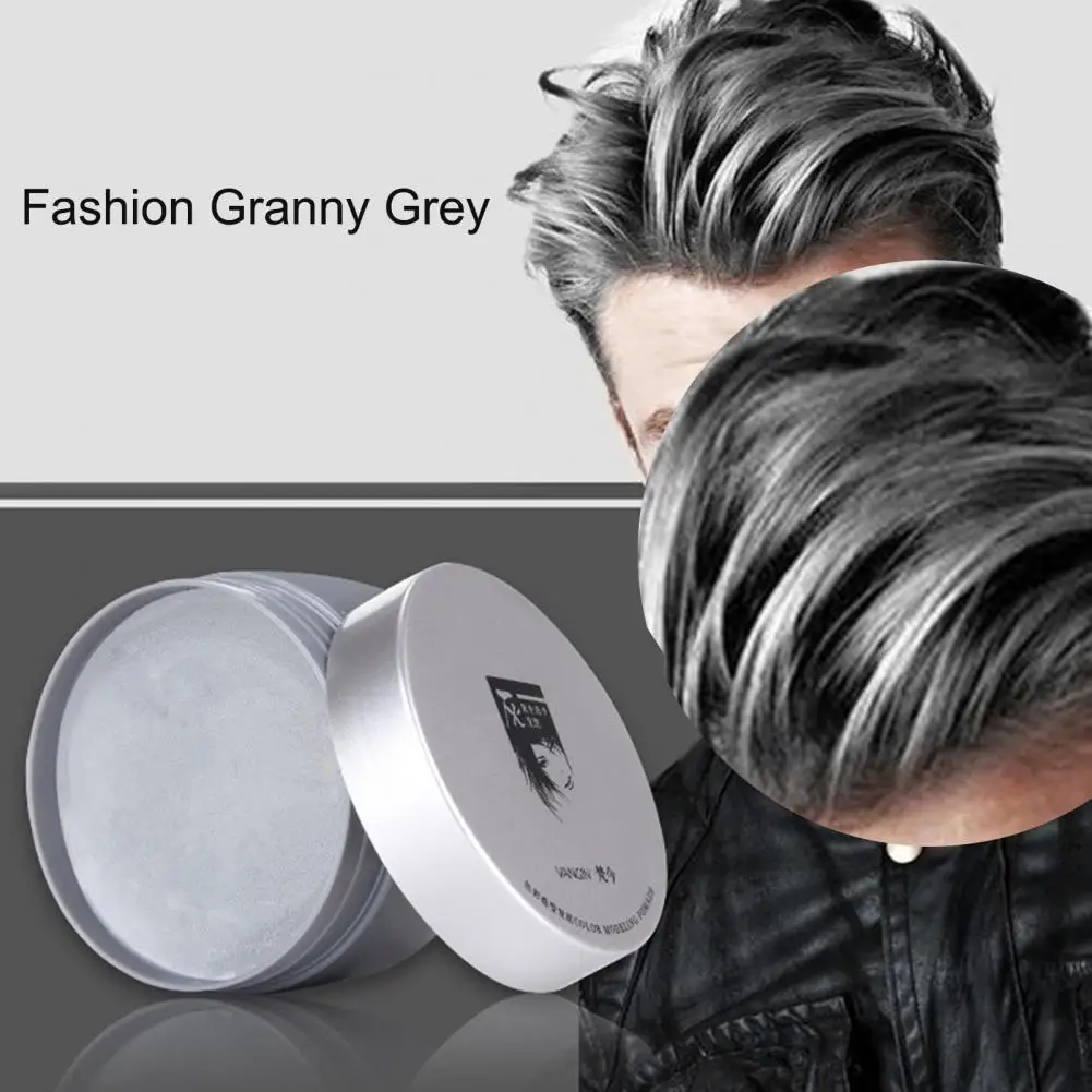 120g Temporary Hair Wax Colorful Disposable Hair Colour Styling Wax Dye Cream for Male Unisex Hair gel Grey- Color Hair Styling be hair be color after colour mask маска фиксатор а для окрашенных волос 500 мл