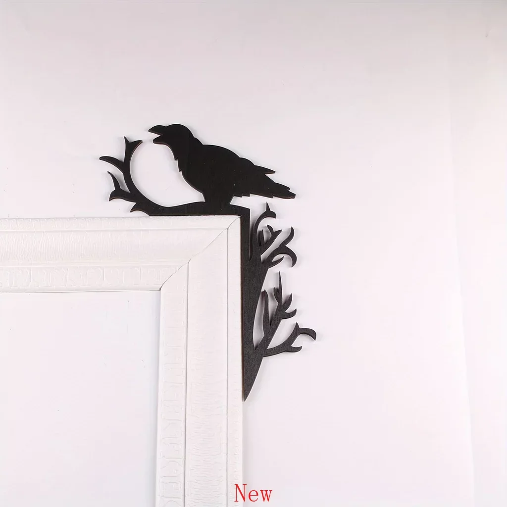 

Crow Halloween Door Frame Decoration Livingroom Office Dining Room Lobby Door Frame Decor Metal Wall Hanging Decoration wall dec