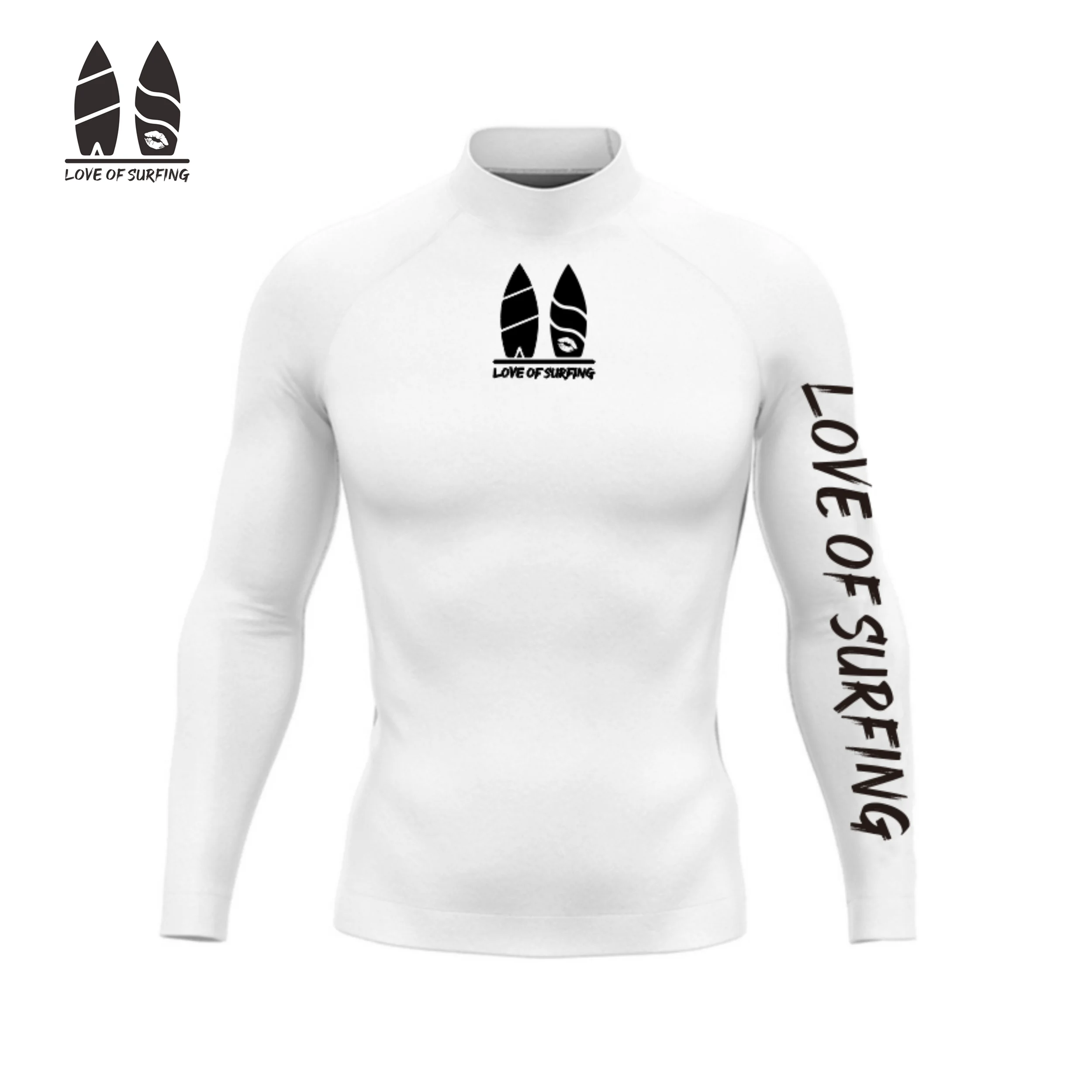 Amore del surf estate manica lunga da uomo Uv Protect camicie Rashguard nuoto surf immersioni abbigliamento costumi da bagno Rash Guard uomo