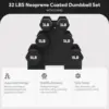 Dumbbell Set with Stand Coated Hand Weights Home Gym Equipment Black