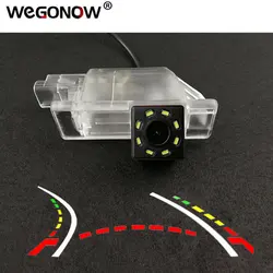 HD Wireless Car CCD Rear Camera Fisheye 4 8 12 led dynamic Night Vision For Peugeot 301 308 408 508 2013 2014 Citroen C5 C4