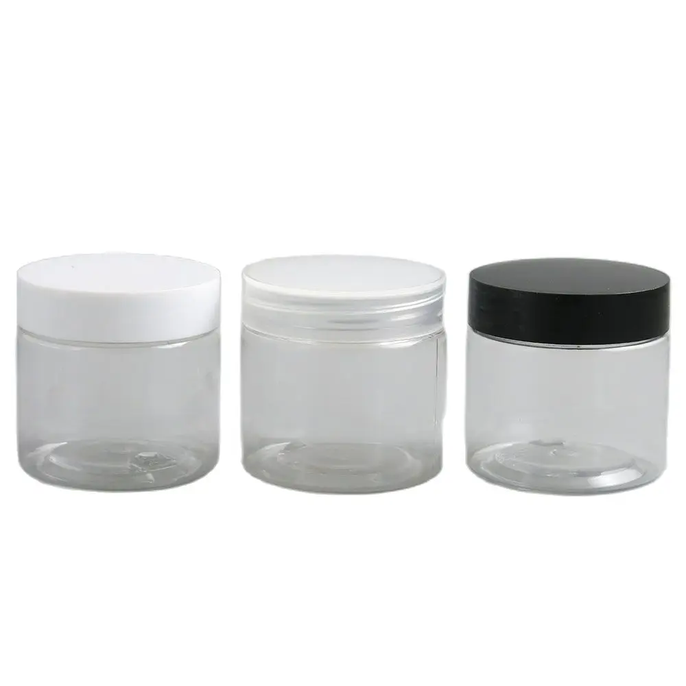 30pcs 60gEmpty Clear Frost Clear Plastic Round Cream Lotion Jar Bottle with Black White Lids Screw Cap  60ml Cosmetic Containers 30ml 1 oz flat square amber clear white black blue glass bottle e liquid perfume dropper essential oil bottles 20pcs