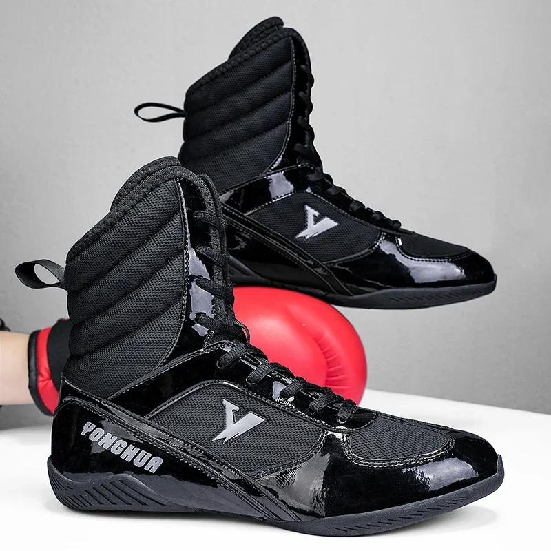 New Indoor Fitness Training Wrestling Shoes Competitive Competition Boxing Shoes Men's Plus Size Fighting Sneakers