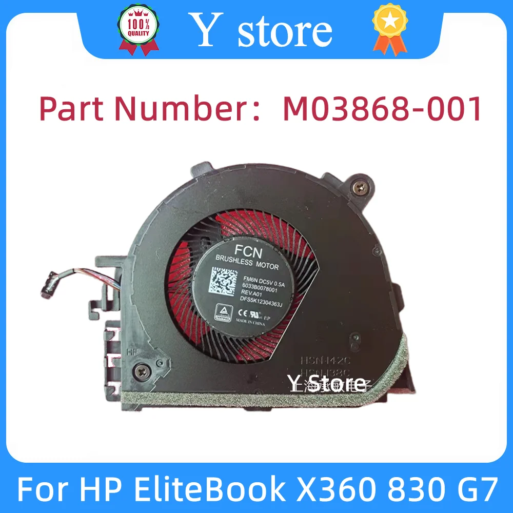 Y Store NEW Original CPU Cooling Fan For HP EliteBook X360 830 G7 M03868-001 6033B0078101 ND75C38 -19G16 Fast Ship