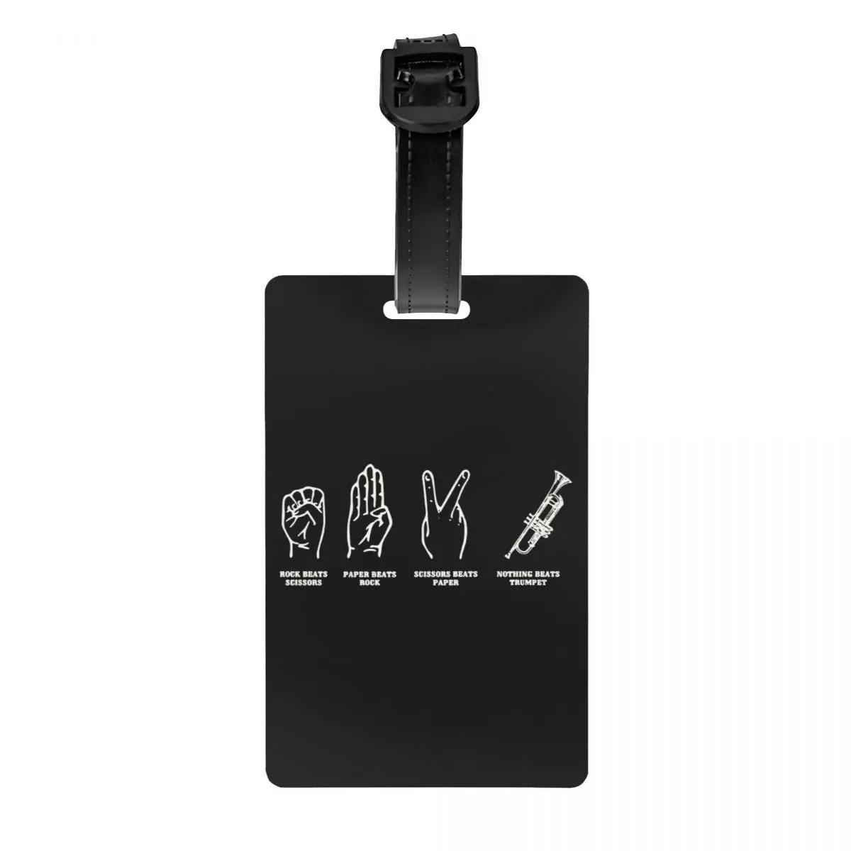 

Custom Nothing Beat Trumpet Luggage Tag With Name Card Jazz Music Lover Privacy Cover ID Label for Travel Bag Suitcase