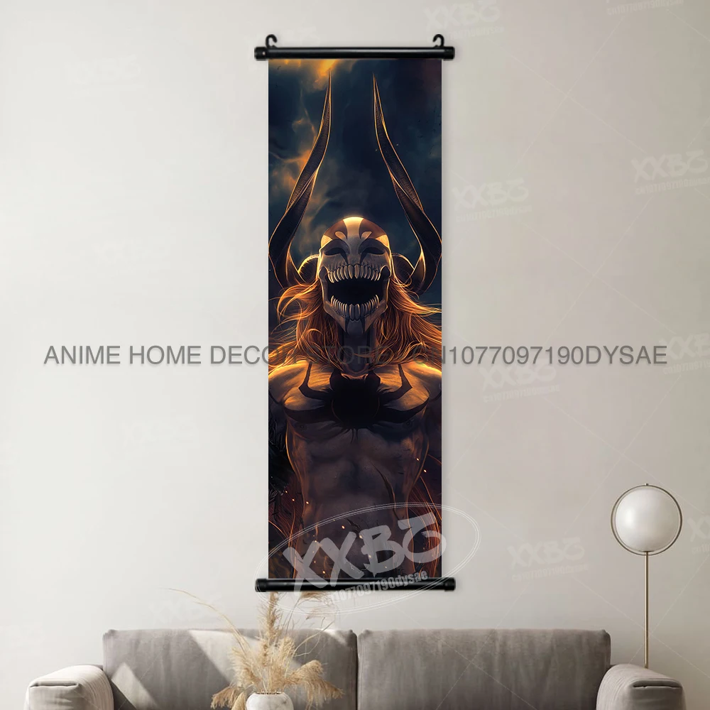 Bleach Anime Art Scroll: Ichigo & Orihime Decorative Wall Hanging