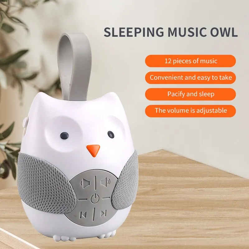 Cartoon Owl Shape Musical Pacifier Newborn Sleeping Bed Hanging Player Children's Soothing Toys Three-speed Timing Mode
