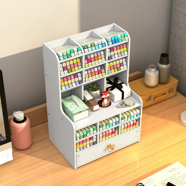 Asztali Toll Tartó Tárolódoboz Diy Multifunkcionális Osztályozás Iskola Irodai Jelölő Levélpapírkészletek - Image 4