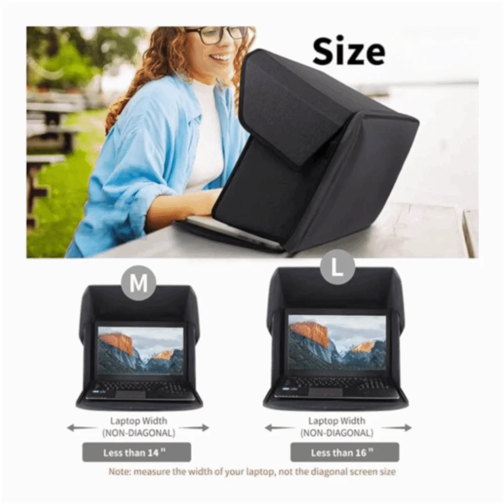 New Foldable Laptop Sun Shade Portable 12-16inch Privacy Screen Hood Multi-functional Laptop Sunshade Bag Outdoor