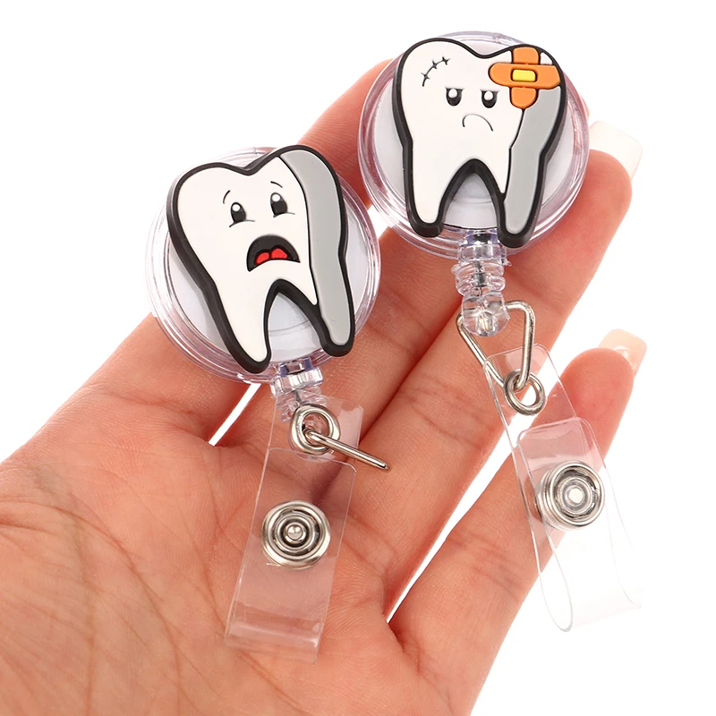 Cute Retractable Dentist Nurse Doctor ID Card Badge Holder Reel Keychains  Lanyard Name Tag Card Holder Office Supply Clip - AliExpress