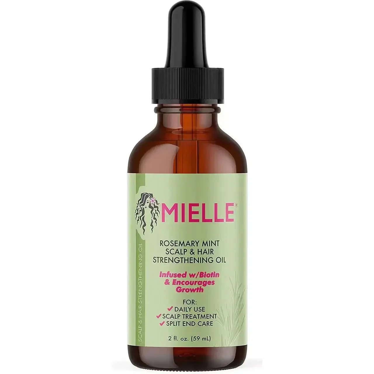 Mielle Original Rosemary Mint Scalp Hair Strengthening Biotin Essential Oils Nourishing Treatment Split Ends Dry All Types 59ML hair treatment oil hair treatment scalp treatment