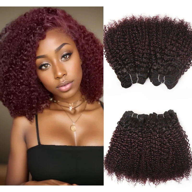 Blonde Curly Human Hair Bundles Short Jerry Curly Hair Bundles 6pcs/lot Natural Brazilian Weave T1b30 27 99 Extensions