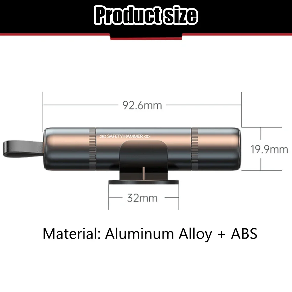 Car Safety Hammer 2 In 1 Emergency Glass Breaker Cut The Seat Belt High Hardness Tungsten Steel Rescue Tool Auto Accessories
