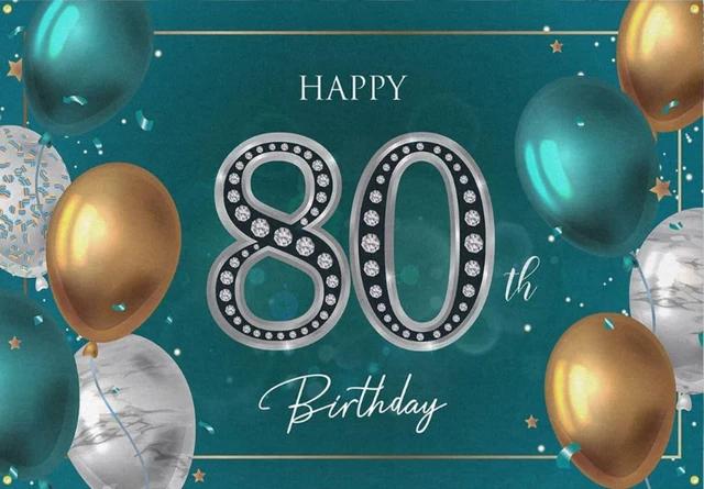 Happy 80th Birthday Banner Backdrop 80 Years Old Birthday Decorations Party  Supplies For Women Men Green Silver Background - Backgrounds - AliExpress