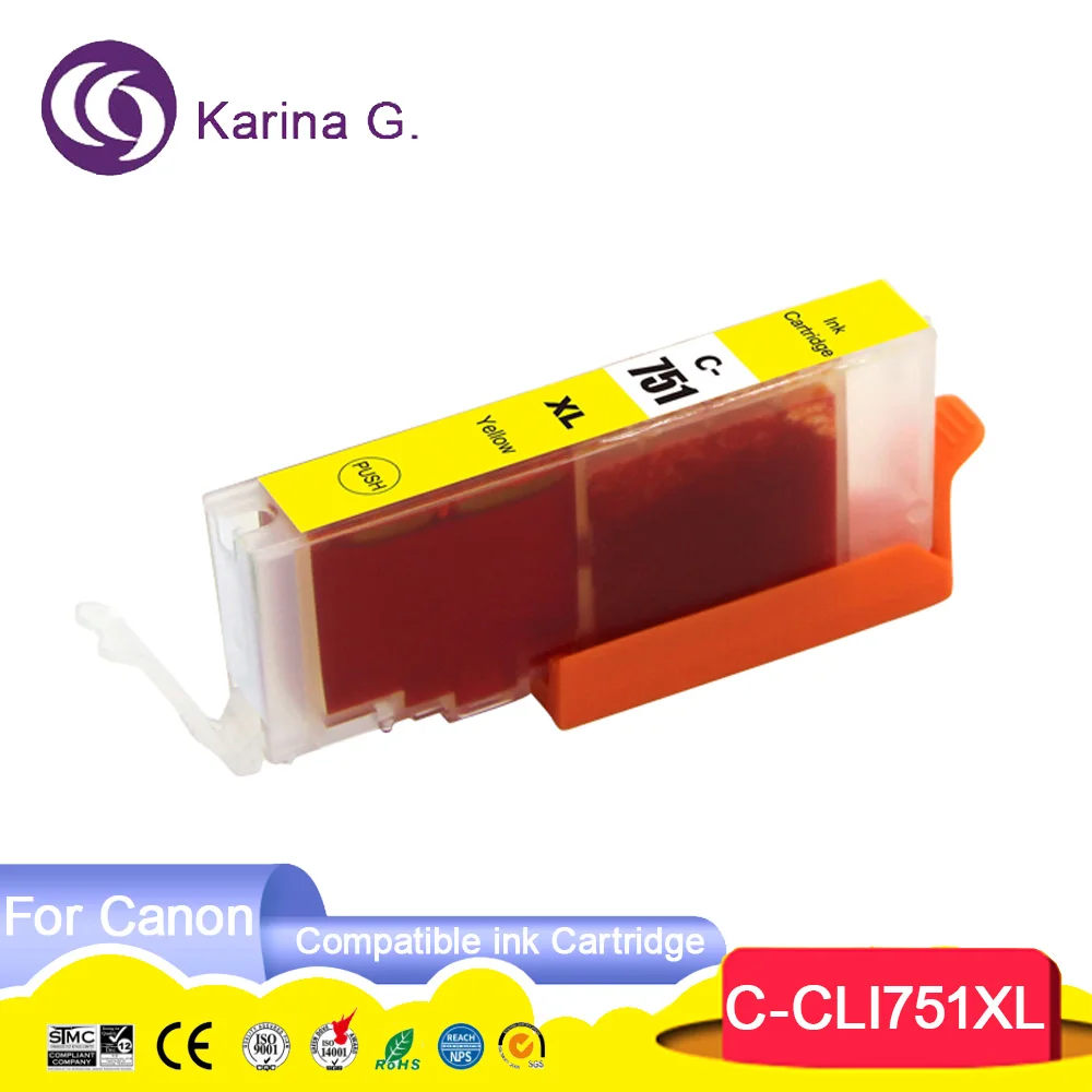 PGI 750 CLI 751 PGI750 PGI-750XL CLI751 CLI-751XL Premium Color Compatible Ink C