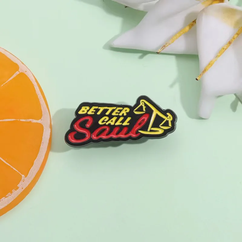 Эмалированная брошь с надписью «Better Call Saul» Эмалированная брошь с надписью «Better Call Saul»