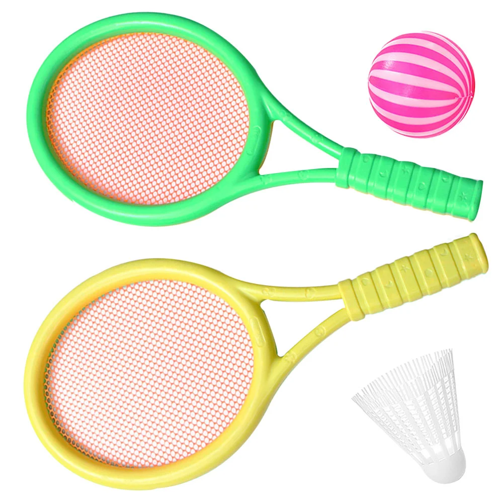

Children Tennis Racket Balls Tennis Racquet Beginner Badminton Racket Set Badminton Ball Plastic Racquet Children Outdoor Toy